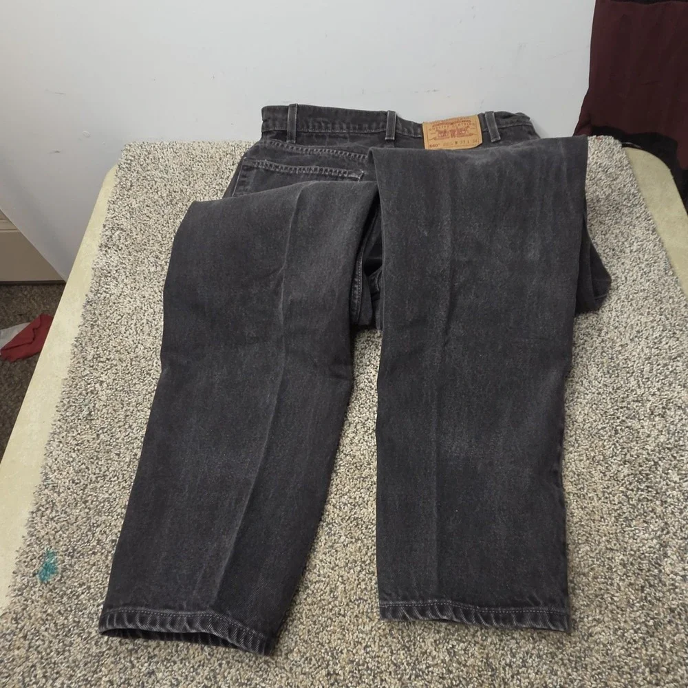 Levis 560 Loose Fit‎ Tapered Leg Jeans Mens 33x34 Faded Black Vintage Denim